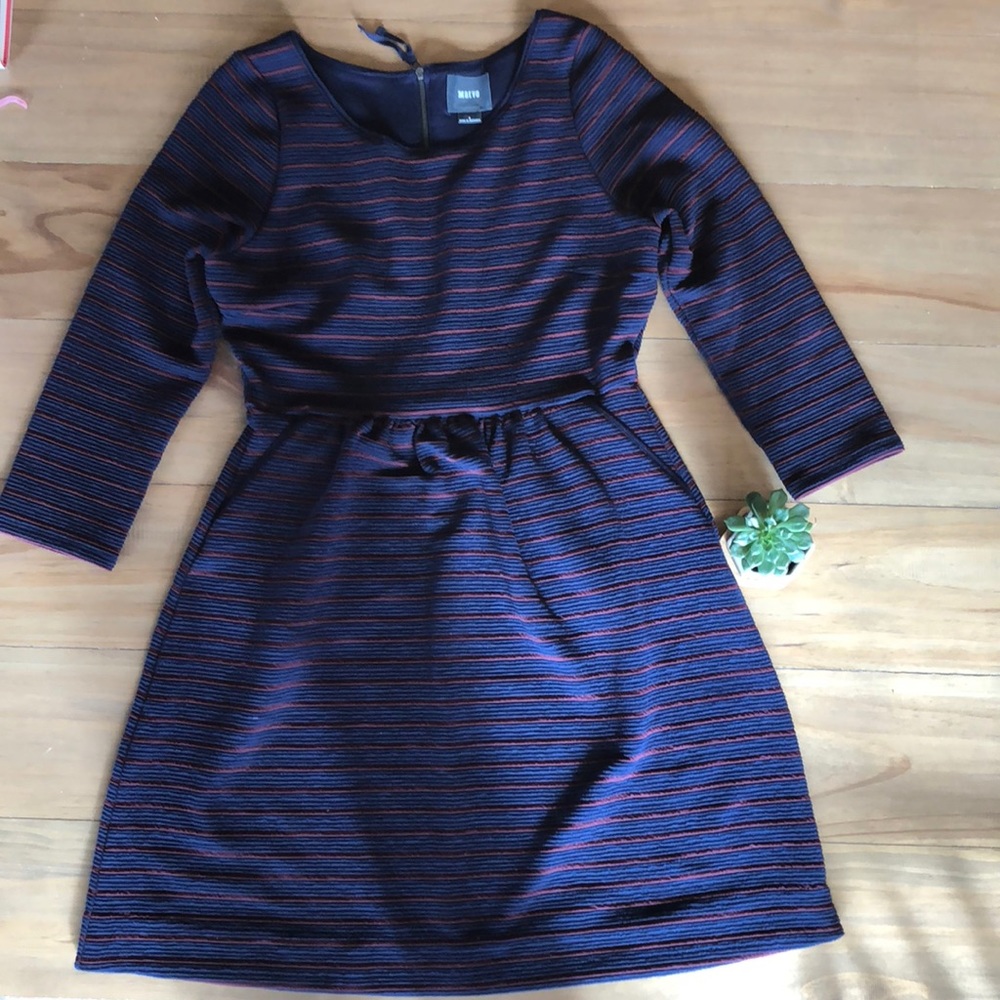 Anthropologie Maeve Brenna navy dress